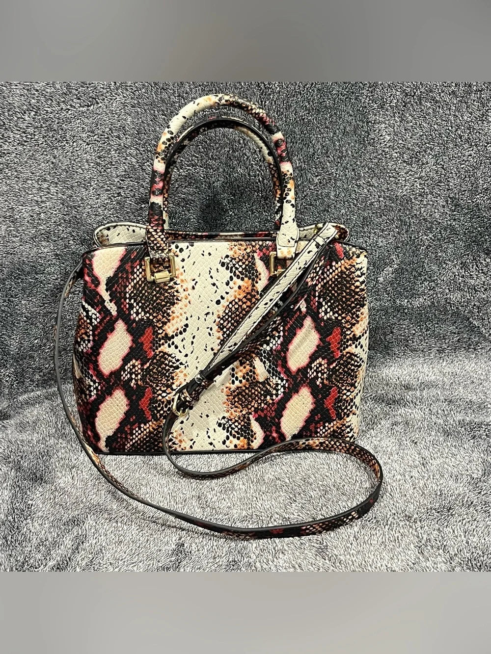 ALDO Legoiri Top Handle Bag (Red/Multicolor Snakeskin variant)